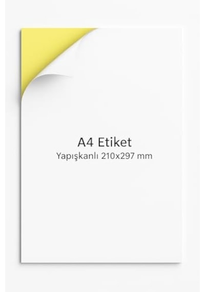 A4 Etiket Yapışkanlı 20 Sayfa Adres Etiketi 210x297 Mm - Çok Amaçlı Universal Etiketler - Adres Etiketler - Beya Genel