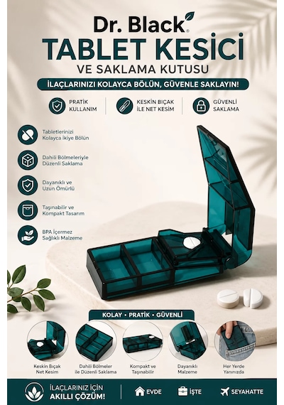 Dr. Black İlaç Tablet Kesici Çok Renkli