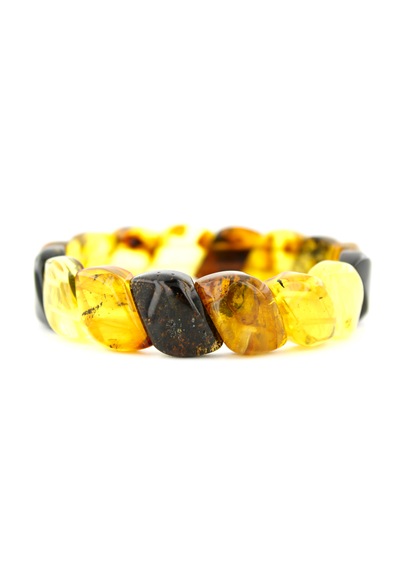 Kehribar Bileklik Fosilli Roleks Özel Tasarım Ambergold Blk23-48 Çok Renkli
