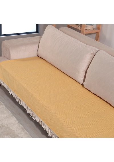 Pamore Home 2 Adet Pamuklu Koltuk Örtüsü 115x200 Cm Sarı