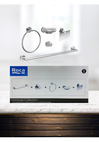 Roca Compas 5 Parça Banyo Aksesuar Seti Krom