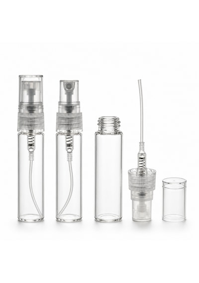 50 Adet Boş Cam Parfüm Şişe, 5 Ml, Spreyli, Şeffaf
