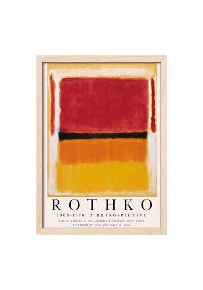 Rothko Doğal Ahşap Çerçeveli Poster, Dekoratif Sanatsal Duvar Tablosu