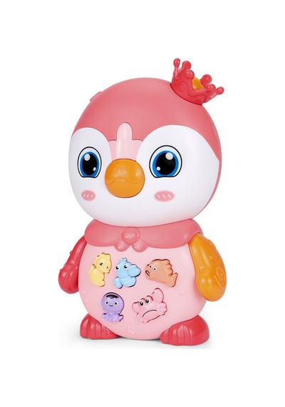 Müzikli Ve Işıklı Penguen İnteraktif Bebek Oyuncağı 10 Melodi 5 Hayvan Sesi