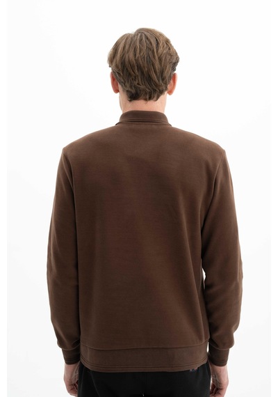 AR-MA Arma Erkek Regular Fit Kazak Selanik Kumaş Polo Yaka Düğmeli Sweatshirt Kazak 001