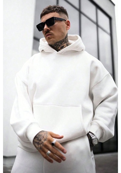 Uyguntarz Knowledge İs Power Baskılı Oversize Sweatshirt beyaz