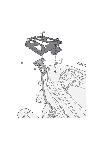 Gıvı Sr2111 Yamaha X-max 400 13-16 Arka Çanta Taşıyıcı Tek Renk