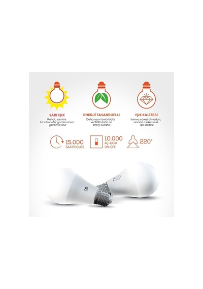 Günsan 10'lu Led Ampul 5w Sarı Işık E27 3000k 220-240v Diğer
