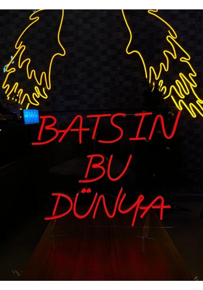 Batsın Bu Dünya Yazılı Neon Tabela Kırmızı