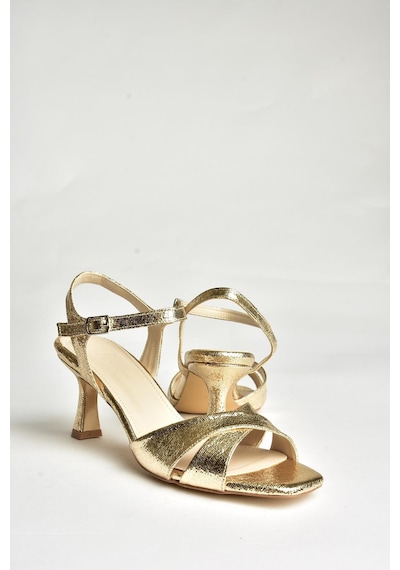 Fox Shoes U569521314 Altın Sim Alçak Topuklu Kadın Ayakkabı Altın