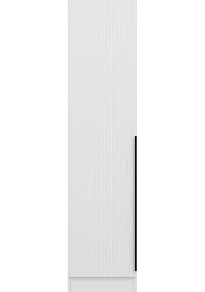 Minar Kale 1 Kapaklı Raflı Dolap Beyaz - Beyaz Çizgili Mebran 190cm