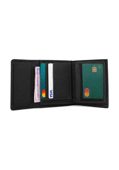 Alphaclub Bag Kadın Hakiki Deri Siyah Renk Çıtçıtlı Kartlık Ve Cüzdan