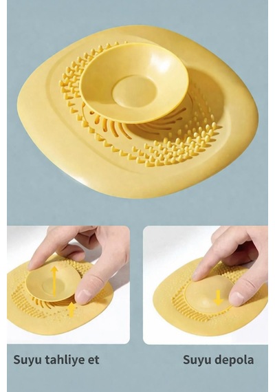 Koyu Mavi Gider Koku Önleyici Kademeli Silikon Lavabo Tıkacı Banyo Mutfak 10x10.5 Cm Çok Renkli
