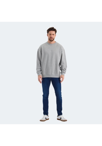 Slazenger VADIK Oversize Erkek  Gri Sweatshirt