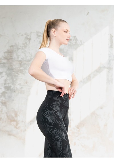 Lismina Kısa Kollu Crop Spor Tişört Sporcu Büstiyer Beyaz