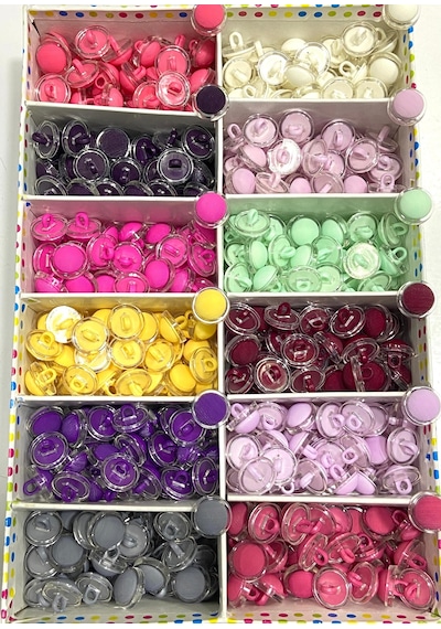 Bebek Düğmesi / Mat Model / 10 Adet /bebe02/ - Koyu Pembe