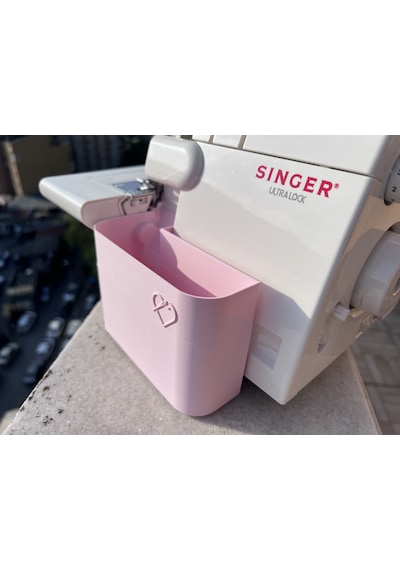 Singer Overlok Makinası Çöp Kutusu Pembe