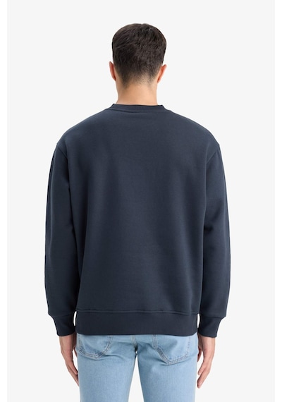 Defacto Relax Fit Bisiklet Yaka Kalın İçi Yumuşak Tüylü Basic Düz Sweatshirt T5139az25aunv163 Lacivert