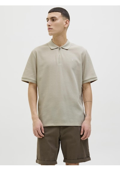 Jack & Jones Jjeaustın Zıp Polo Ss Noos Moonbeam Moonbeam Çok Renkli