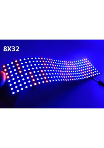 Ws2812b Matrix Dijital Esnek Ekran 8x32 Rgb Led Ayrı Ayrı Adresli Matrix Ekran 5v