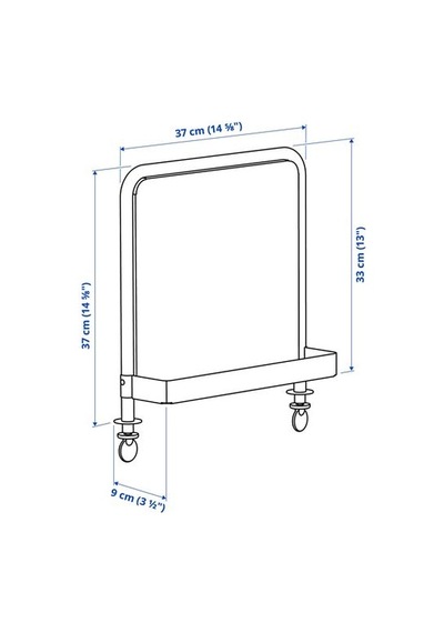 Ikea Relatera Yazı Tahtası, Açık Gri-yeşil, 37x9x37 Cm