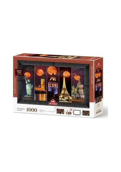 Art Puzzle Kanlı Ay 1000 Parça Çerçeveli Puzzle