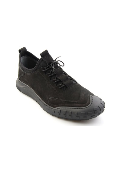 Bambi Siyah Nubuk Hakiki Deri Erkek Sneaker E01076378501