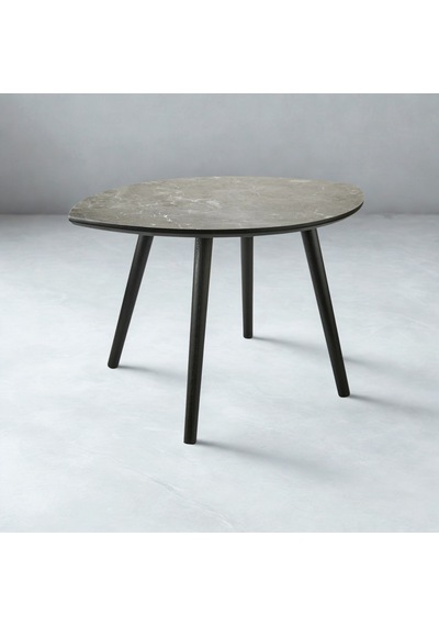 Mermer Desenli Oval Model Sehpa Siyah 70x47x42 Cm Atlantik Çam