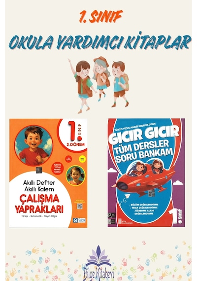 1. Sınıf Maarif Modeli Akıllı Defter Çalışma Yaprakları + Gıcır Tüm Dersler Soru Bankam