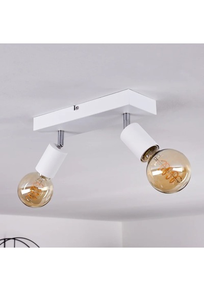 Riolight Modern Beyaz 2xe27 Mafsallı Hareketli Başlık Glop Ampul Hariç Metal Spot Avize Beyaz