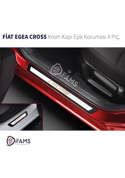 Fiat Egea Cross 2016-2025 Arası Krom Kapı Eşik Koruması 4 Prç. P.çelik