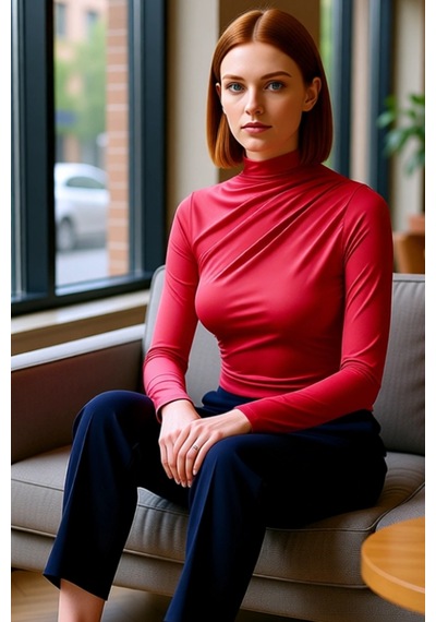 Ersefa Moda Kare Yaka Örme Slim Düz Desen Casual Günlük Crop Kısa Kol Bl Kırmızı