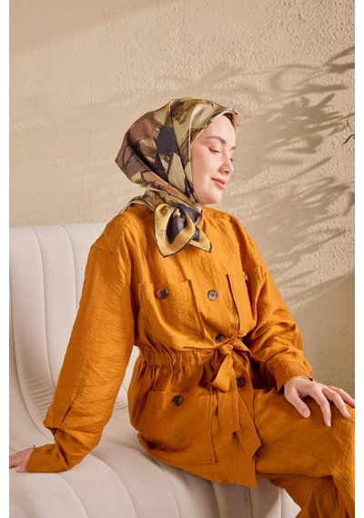 Silk Home Twill İpek Signature Altın Sarısı 90x90 Çok Renkli