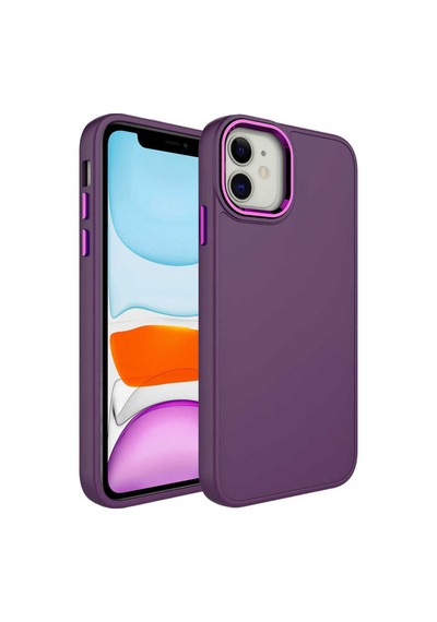 Apple Uyumlu iPhone 11 Kılıf Metal Çerçeve Ve Buton Tasarımlı Silikon Zore Luna Kapak Yavruağzı