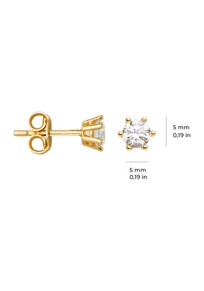 Goldkupe 14 Ayar Tektaş Altın Küpe 1,25 Gr-1240