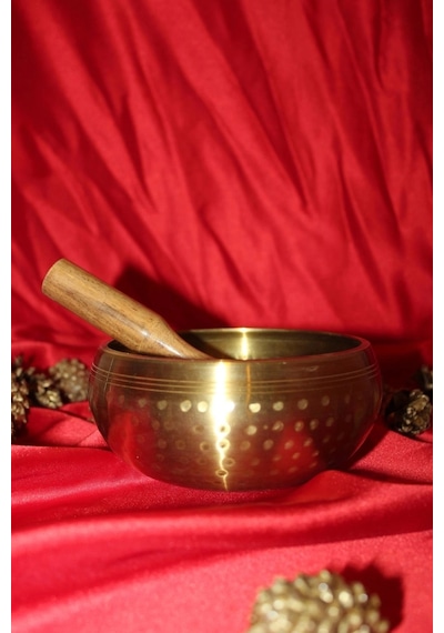 Pirinç Meditasyon Çanı Yoga Çanı Tibet Çanağı Singing Bowl 15 Cm
