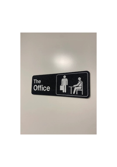 The Office Kapı Tabelası 17cmx6cm Siyah