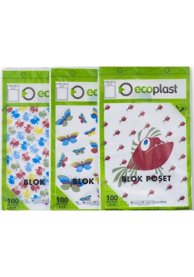 Baskılı Blok Poşet Beyaz 20X30 Cm No 0- 500 Adet