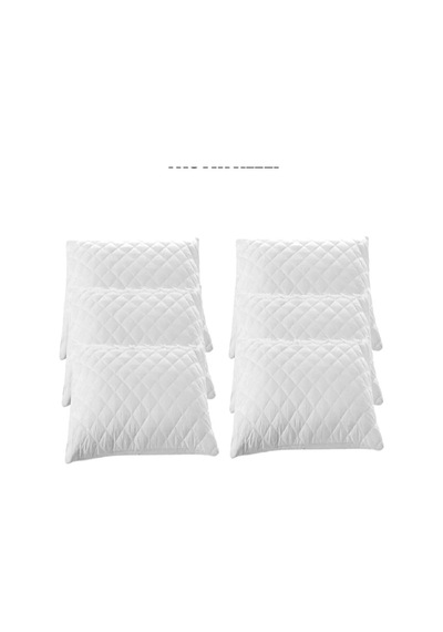 Inter Z 6 Adet 50x70 Cm Kapitone Desenli Fermuarlı Tela Yastık Koruyucu Alez Beyaz