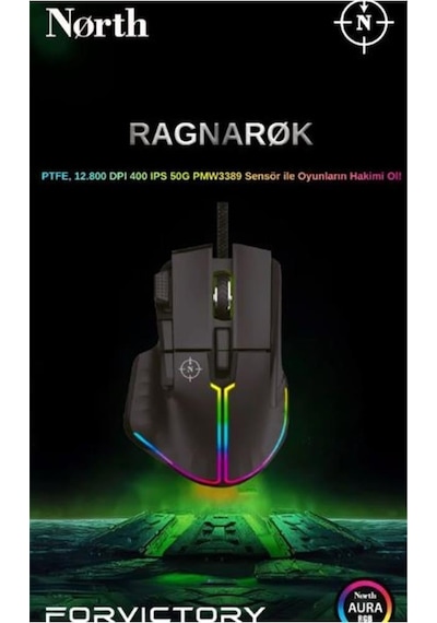 North Odin Pro Wl Siyah 26k Dpı 750 Ips 70g Ultralight Rgb Kablosuz Gaming Mouse 001