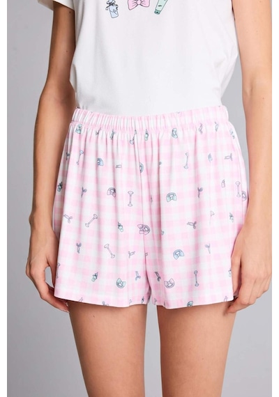 Defacto Regular Fıt Kısa Kollu 2li Açık Pembe Şortlu Pijama Takımı H6954ax26smpn648 Pembe-pn648