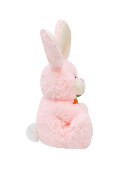 Sevimli Havuç Tutan Tavşan Peluş Oyuncak PEMBE