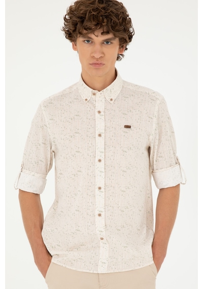 U.s. Polo Assn. Erkek Haki Gömlek Desenli 50288660-vr027 Haki