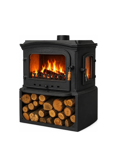 Flame Stove Fs-032ykst Altara Lux Döküm Soba Yüksek Verimli Odun & Kömür Isıtıcı Çift Yanmalı
