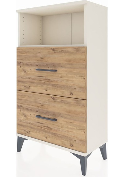 Arges Komodin Tek Raflı 2 Çekmeceli 60x30x106 Aytaşı-çam Aytaşı