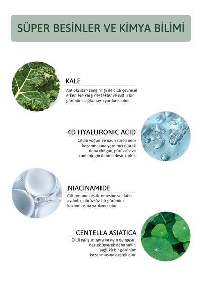 Kale, Niacinamide Ve Centella İçeren 24 Saat Etkili, Sebum Dengeleyici Nemlendirici Yüz Kremi 50 Ml