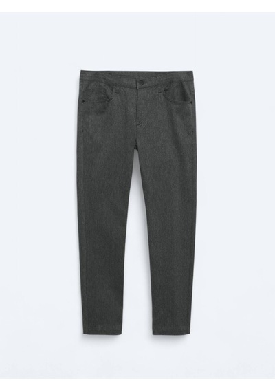 Antrasit Dokuma Slim Fit Casual Pamuk Karışımlı Pantolon Antrasit