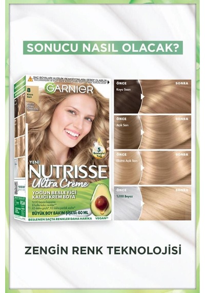 Nutrisse Yoğun Besleyici Saç Boyası 8-