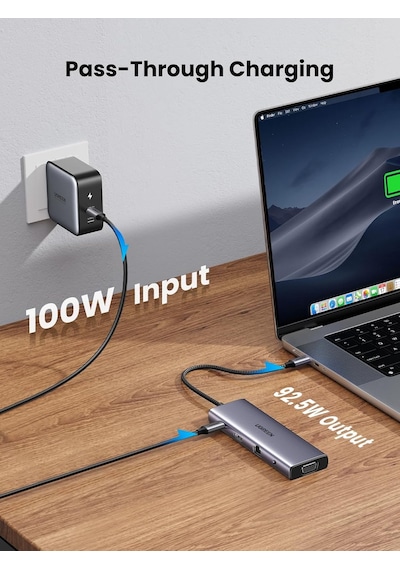 Usb C Yerleştirme İstasyonu 10'u 1 Arada 4k Hdmı, Vga, 3 X Usb A 3.0, Pd 100w, Ethernet, 3,5 Mm