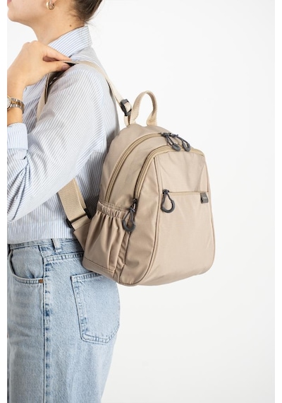Baginn Kadın Sırt Çantası Ultra Hafif Paraşüt Kumaş Su İtici Kumaş Günlük Sırt Çantası Ölçüsü 30 24 Cm Krem